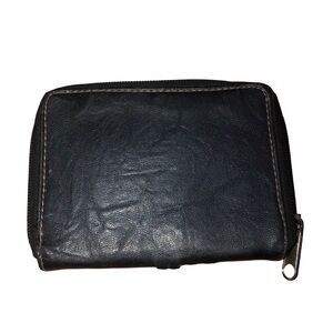 Pocket full zip wallet brown vegan leather like new